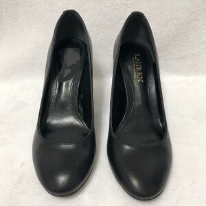 Lauren Ralph Lauren Black Pumps Size 6.5B Block Heel Round Toe Casual Minimalist
